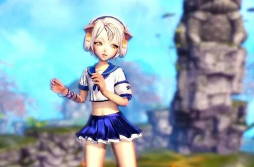 剑灵校服时装蓝色版欣赏 个性萝莉玩转时尚