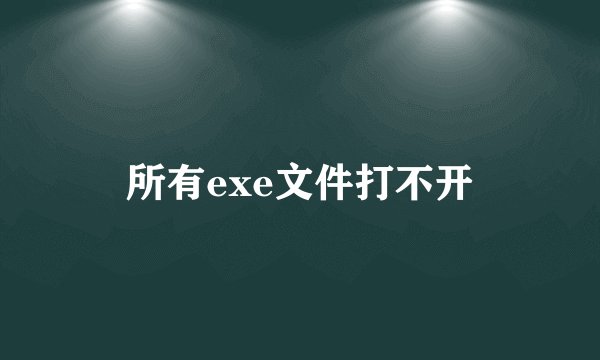 所有exe文件打不开