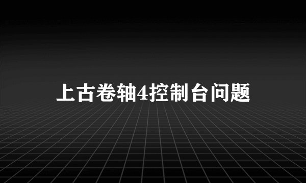 上古卷轴4控制台问题