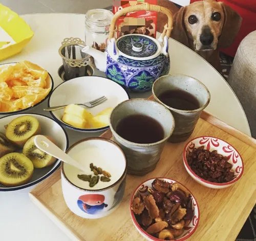 张梓琳晒营养孕妇餐