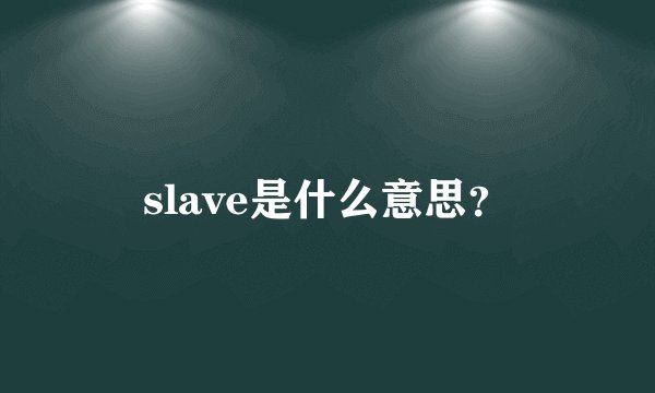 slave是什么意思？