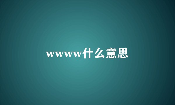 wwww什么意思