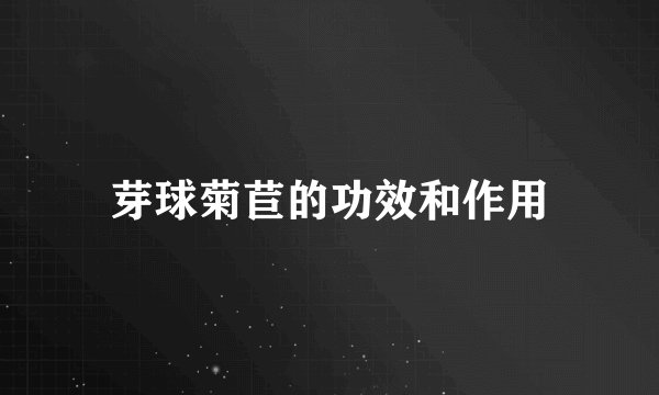 芽球菊苣的功效和作用