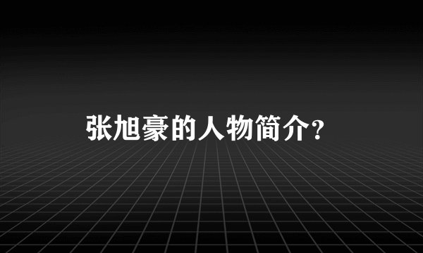张旭豪的人物简介？