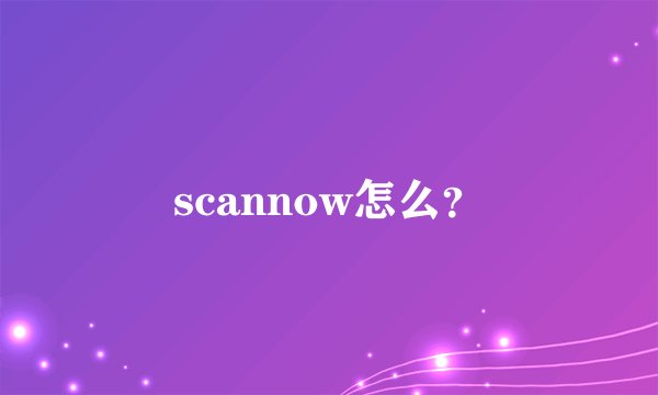 scannow怎么？