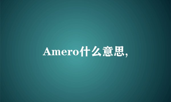 Amero什么意思,