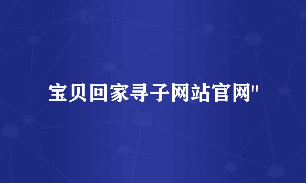 宝贝回家寻子网站官网