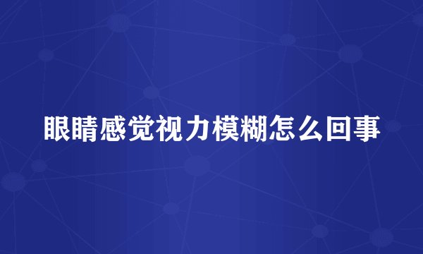 眼睛感觉视力模糊怎么回事