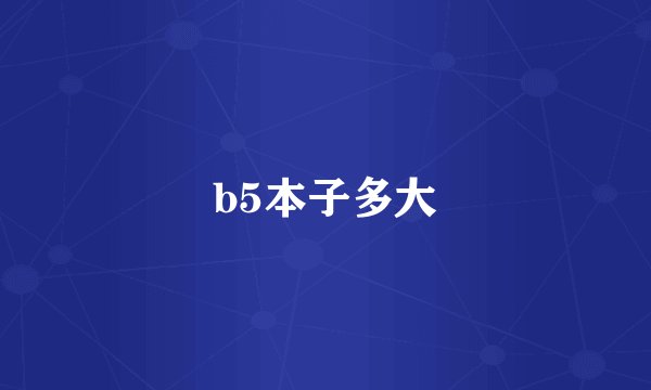 b5本子多大