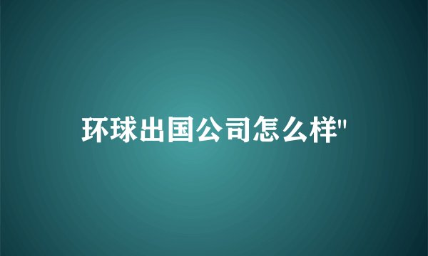 环球出国公司怎么样