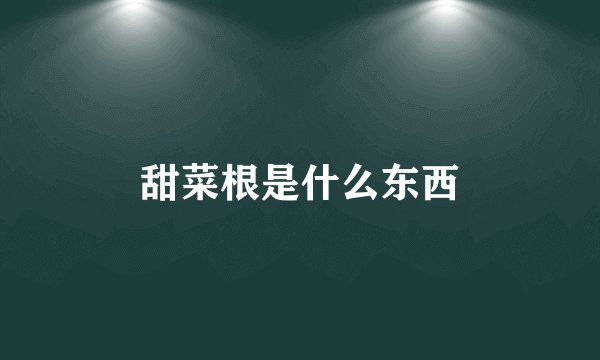 甜菜根是什么东西