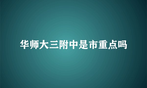 华师大三附中是市重点吗