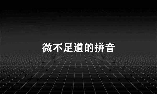 微不足道的拼音
