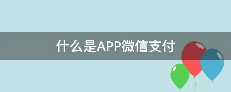 什么是APP微信支付