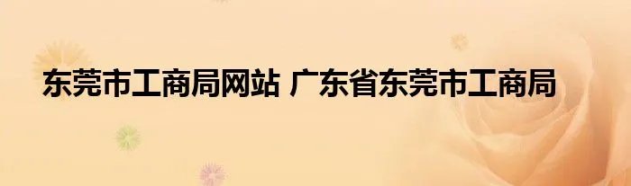 东莞市工商局网站 广东省东莞市工商局