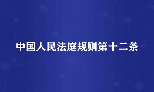 中国人民法庭规则第十二条