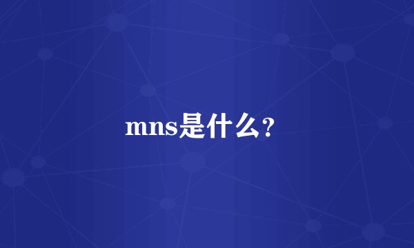 mns是什么？