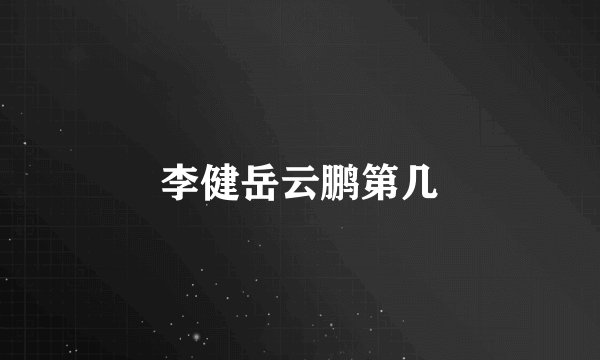 李健岳云鹏第几