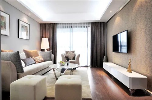 简欧风格电视墙装修效果图 简约时尚电视背景墙设计