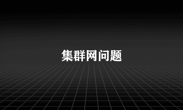 集群网问题