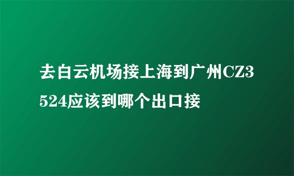 去白云机场接上海到广州CZ3524应该到哪个出口接