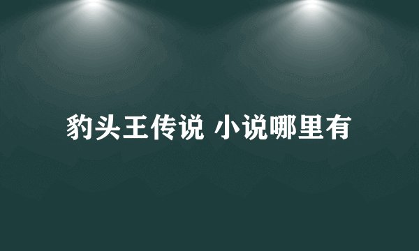 豹头王传说 小说哪里有