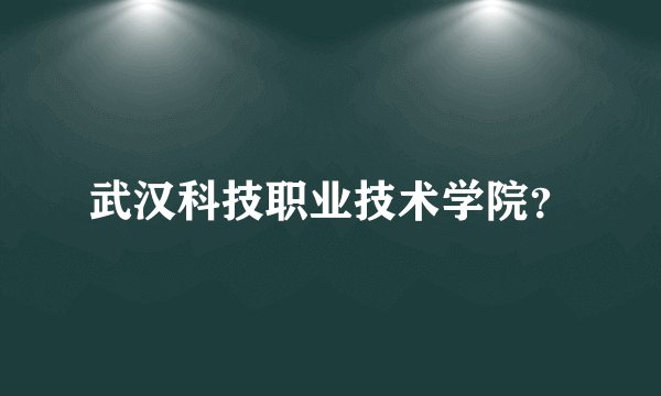 武汉科技职业技术学院？