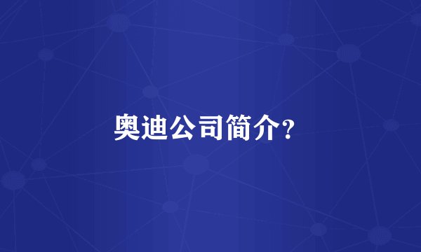 奥迪公司简介？