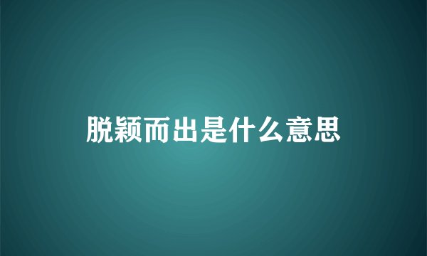 脱颖而出是什么意思