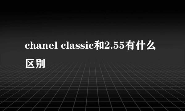 chanel classic和2.55有什么区别
