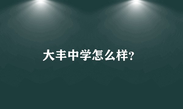 大丰中学怎么样？