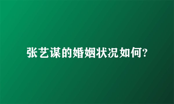 张艺谋的婚姻状况如何?