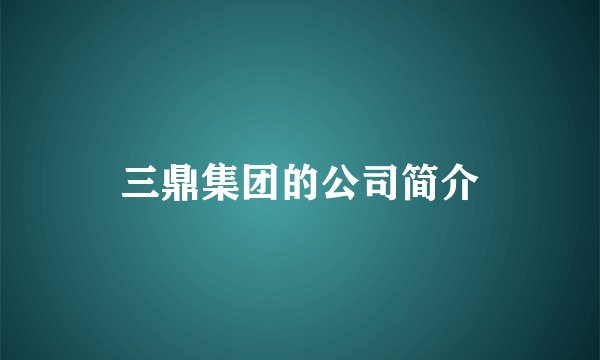三鼎集团的公司简介