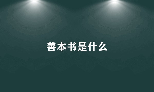 善本书是什么