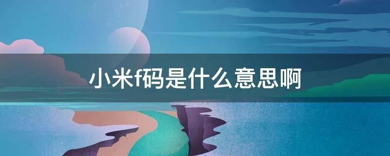 小米f码是什么意思啊
