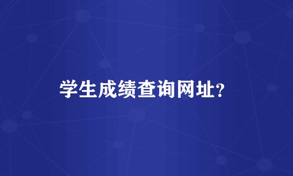 学生成绩查询网址？