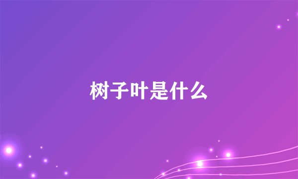树子叶是什么