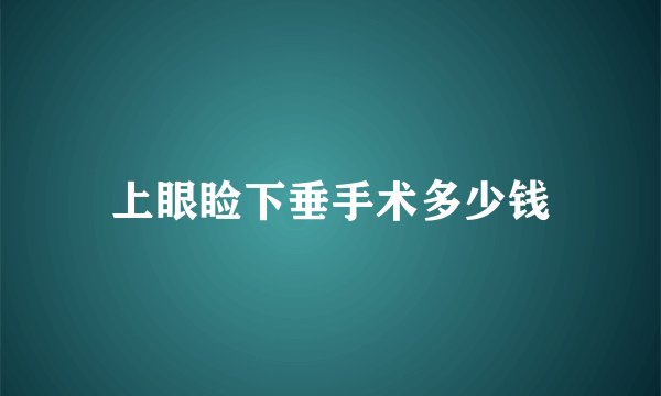 上眼睑下垂手术多少钱