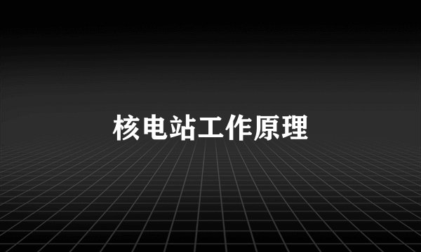 核电站工作原理