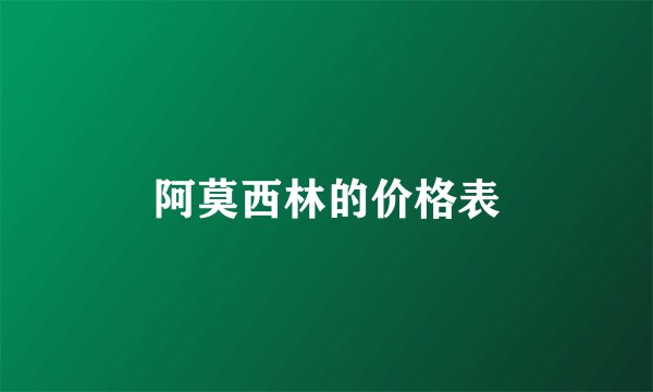 阿莫西林的价格表