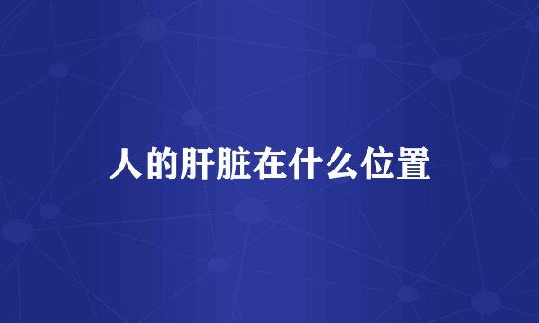 人的肝脏在什么位置