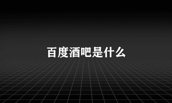 百度酒吧是什么