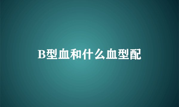 B型血和什么血型配