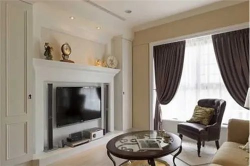 简欧风格电视墙装修效果图 简约时尚电视背景墙设计