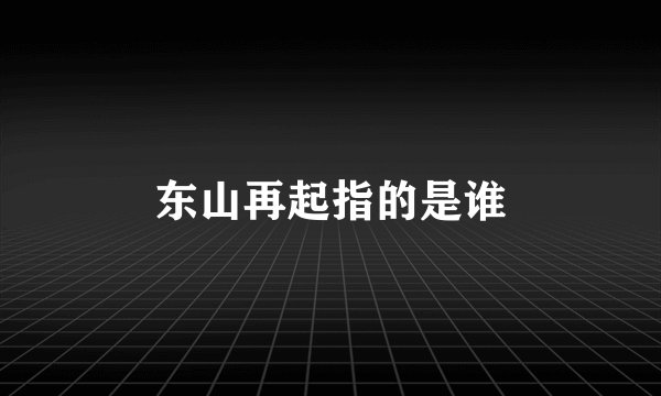 东山再起指的是谁