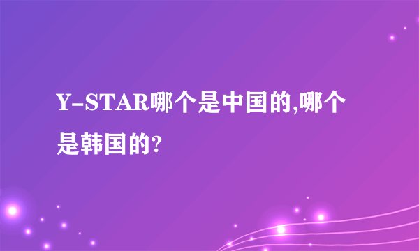 Y-STAR哪个是中国的,哪个是韩国的?