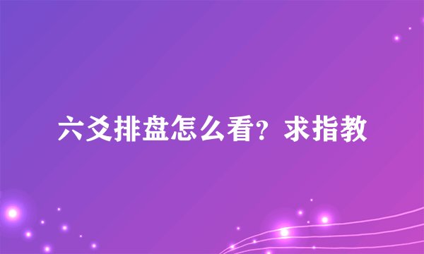 六爻排盘怎么看？求指教