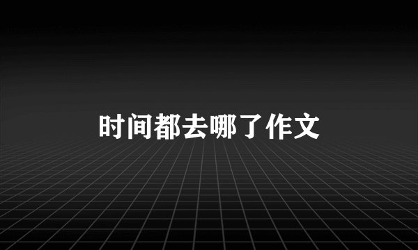 时间都去哪了作文