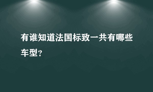 有谁知道法国标致一共有哪些车型？