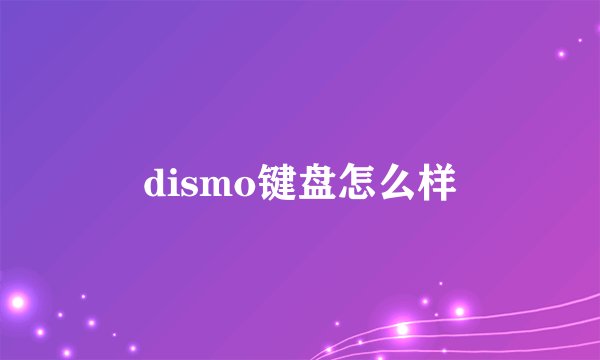 dismo键盘怎么样
